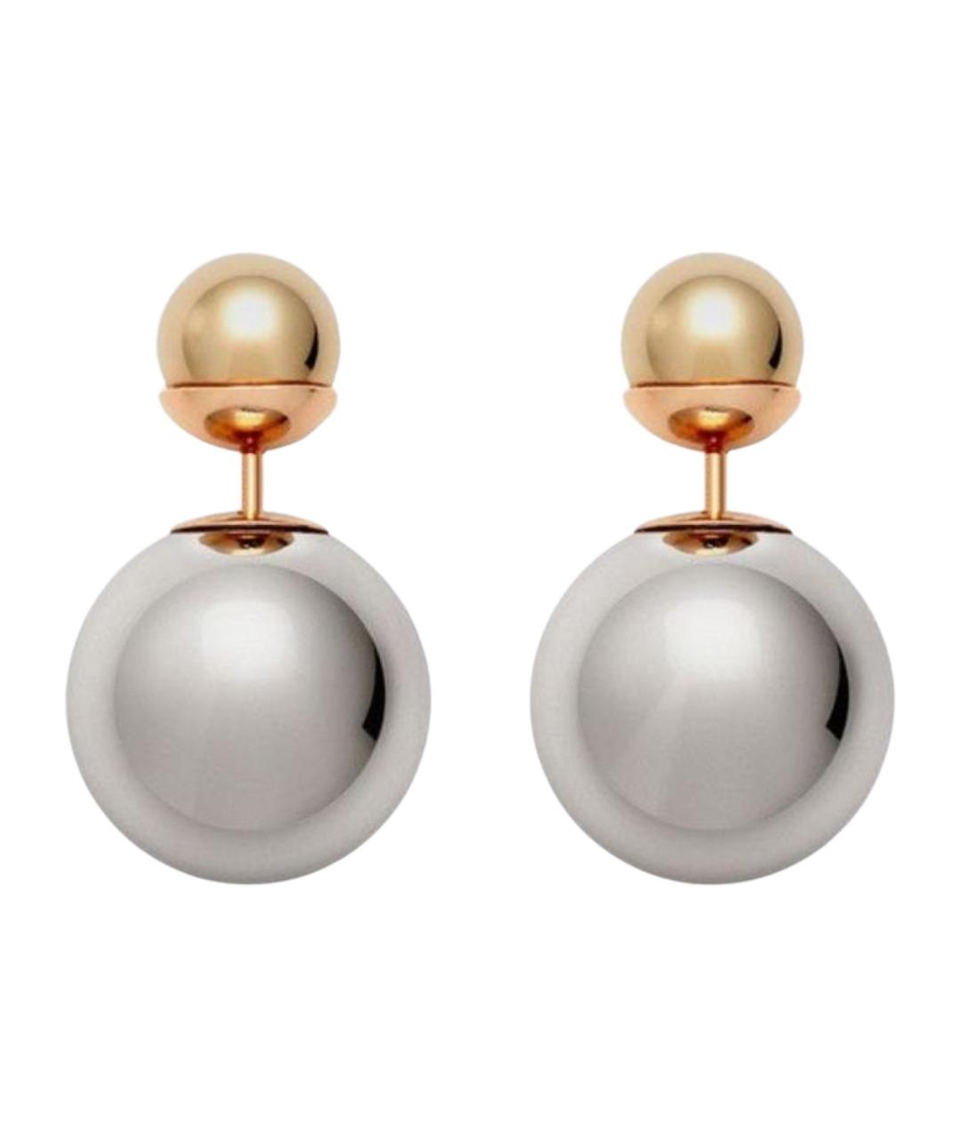 CHRISTIAN DIOR Серебряные металлические серьги, фото 1