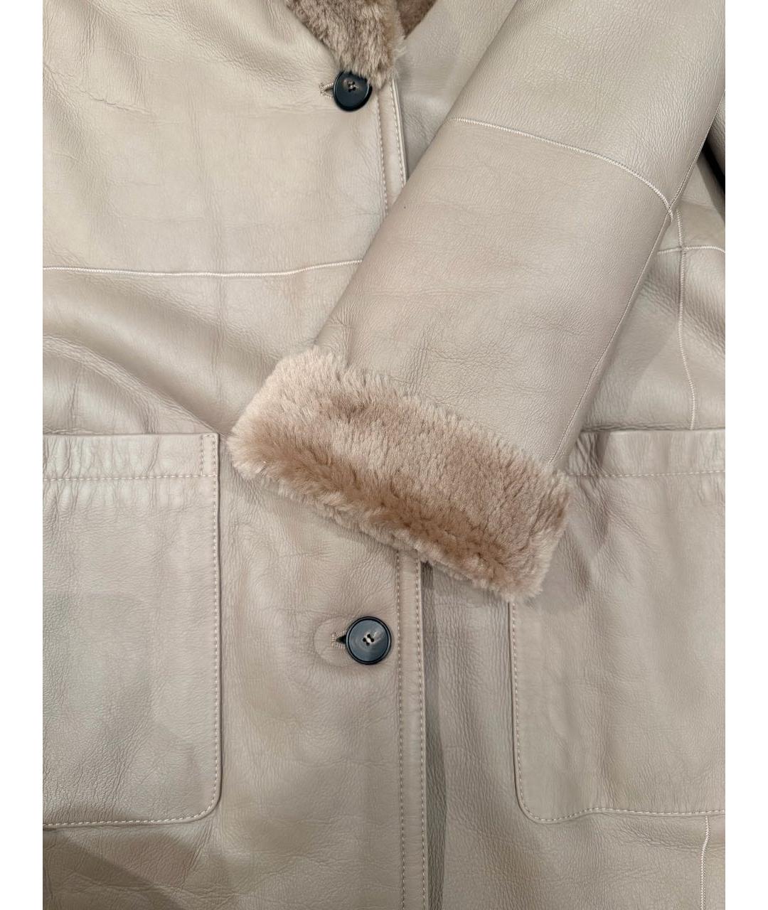12 STOREEZ Бежевая кожаная дубленка, фото 6
