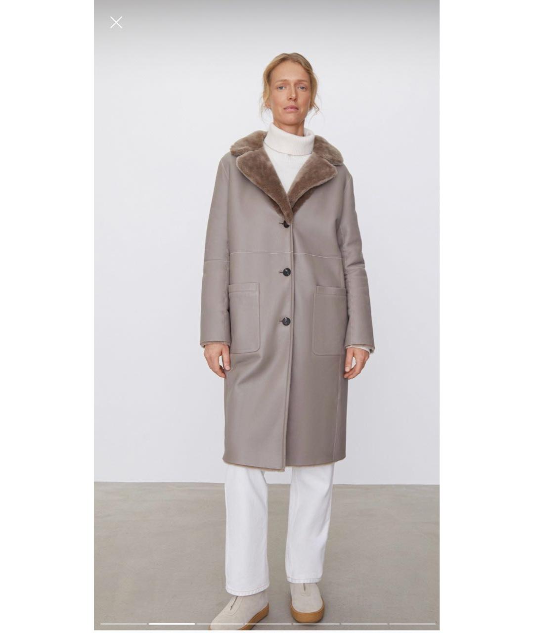 12 STOREEZ Бежевая кожаная дубленка, фото 7