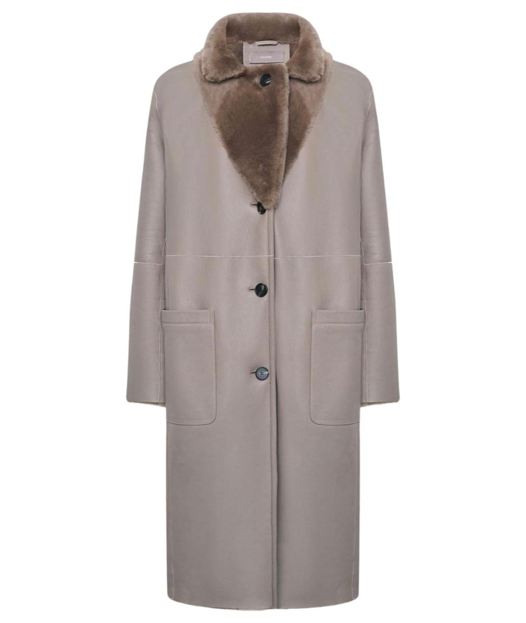 12 STOREEZ Бежевая кожаная дубленка, фото 1