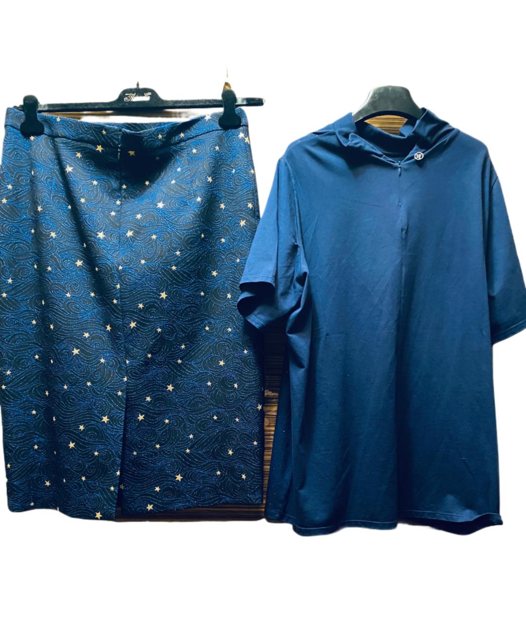 ESCADA Синий вискозный костюм с юбками, фото 7