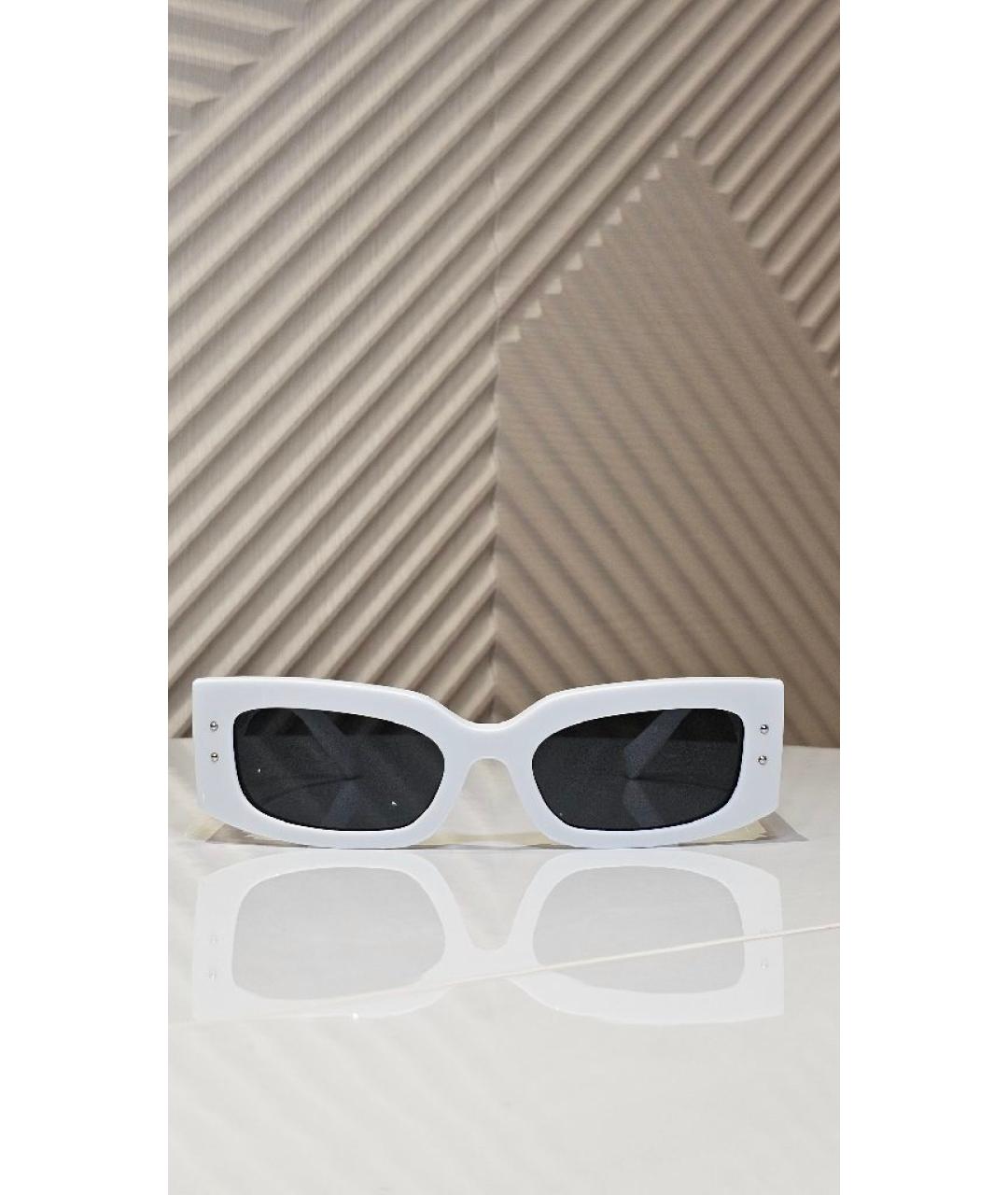 DOLCE&GABBANA Белые пластиковые солнцезащитные очки, фото 6