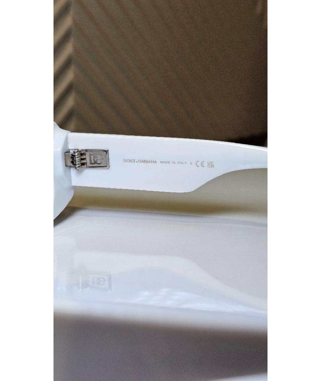 DOLCE&GABBANA Белые пластиковые солнцезащитные очки, фото 4