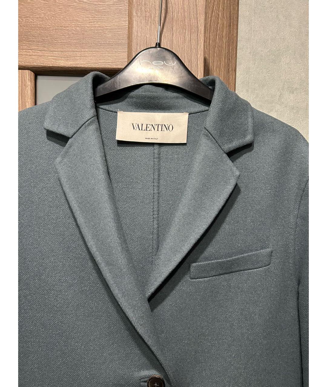 VALENTINO Темно-синее шерстяное пальто, фото 2