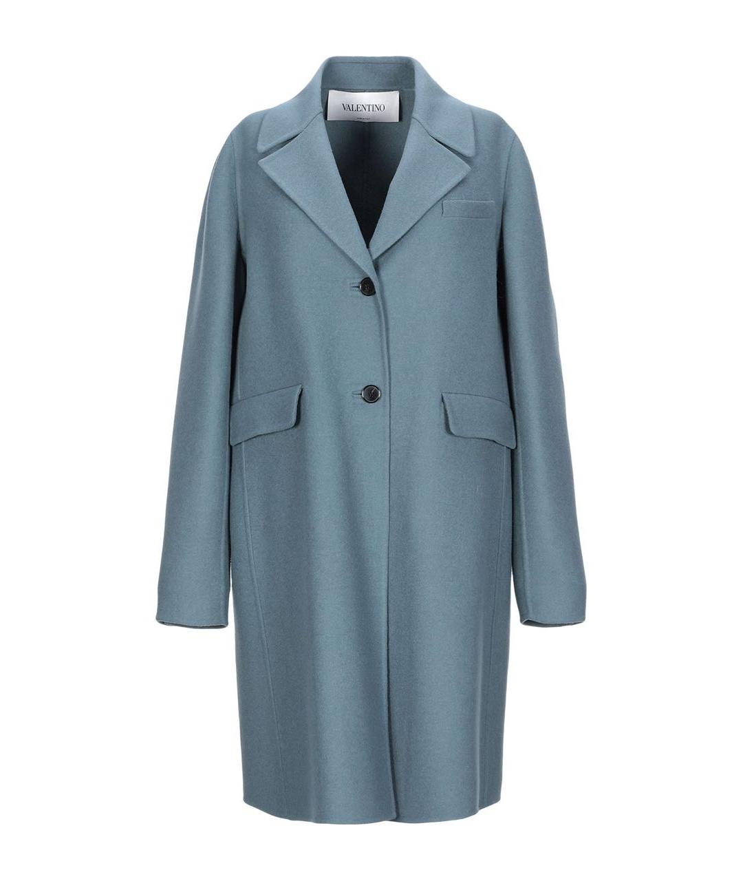 VALENTINO Темно-синее шерстяное пальто, фото 1