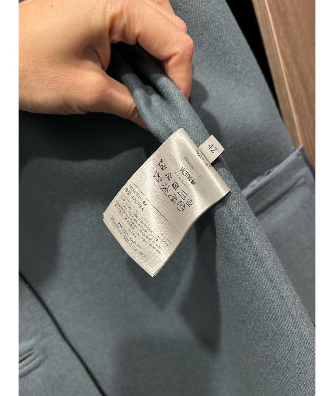 VALENTINO Темно-синее шерстяное пальто, фото 4