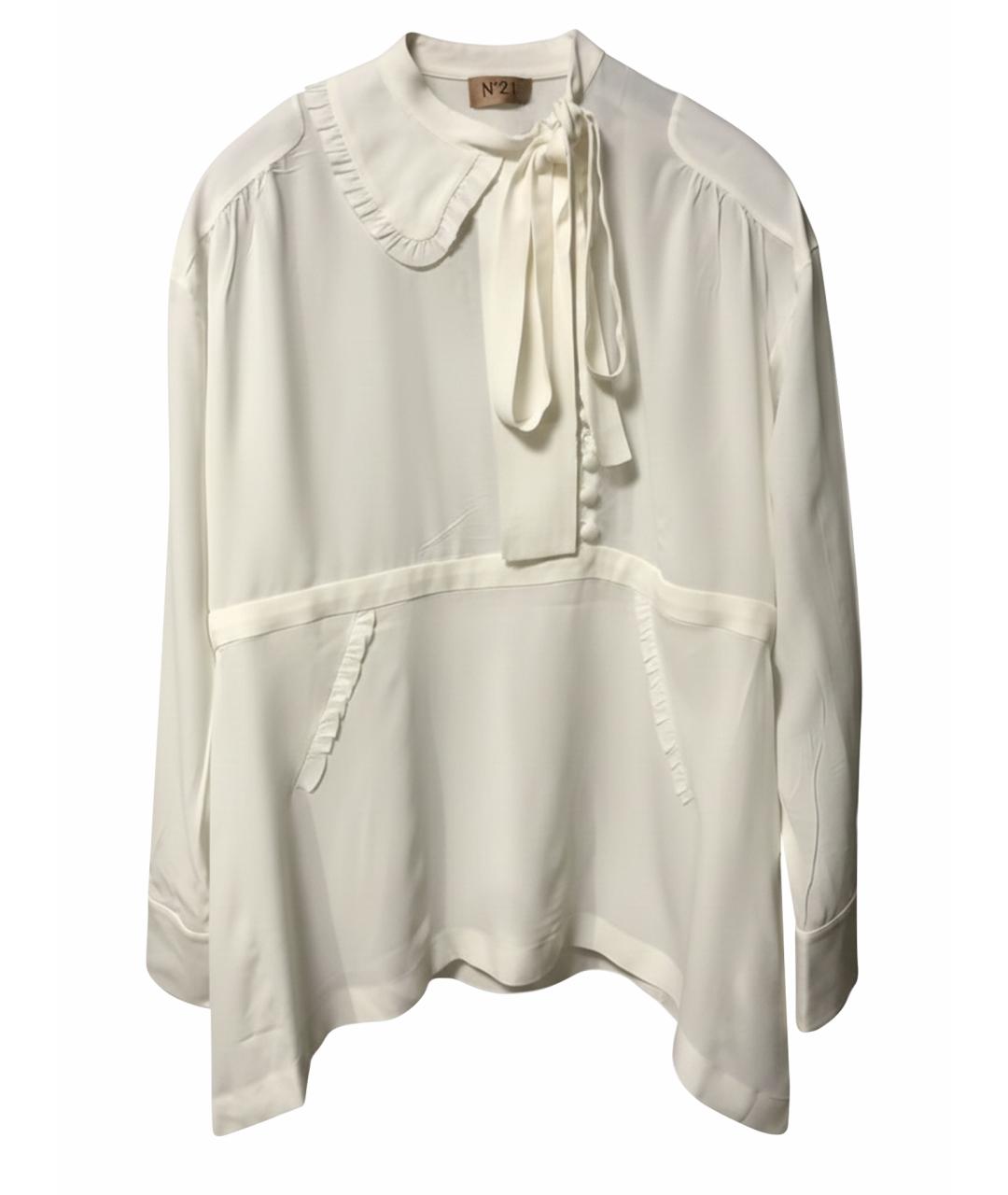 NO. 21 Белая шелковая блузы, фото 1