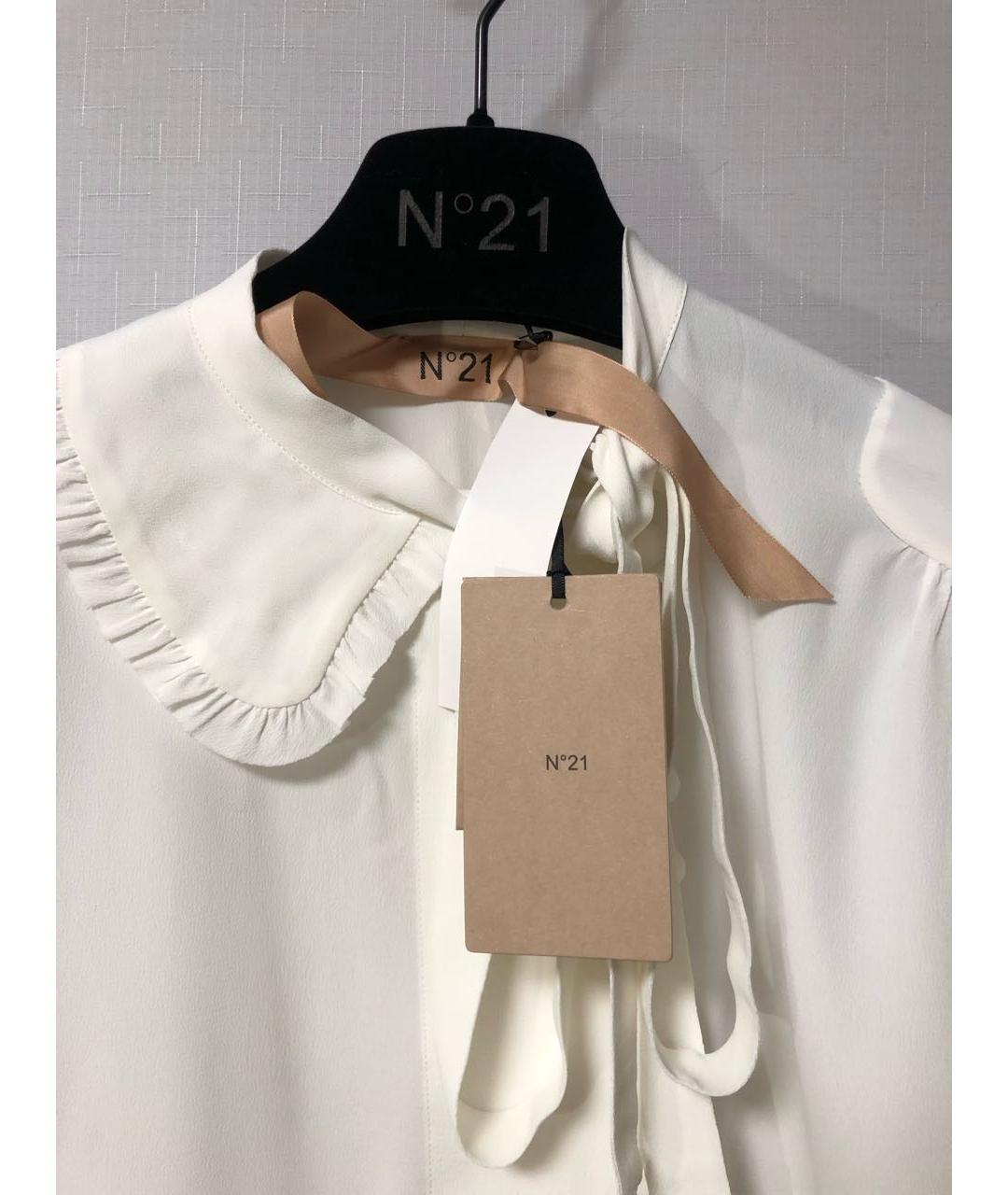 NO. 21 Белая шелковая блузы, фото 3