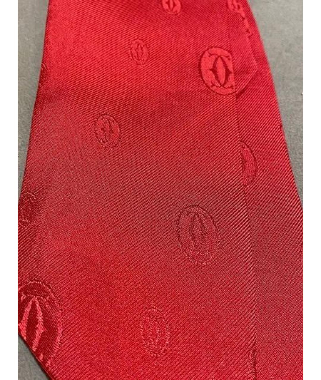 CARTIER Красный шелковый галстук, фото 4