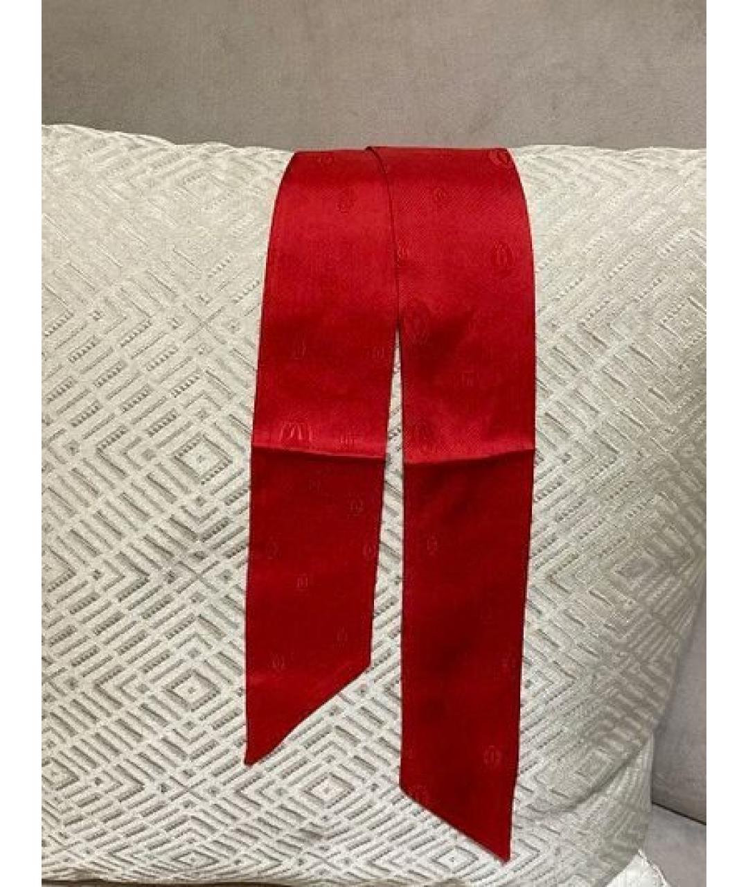 CARTIER Красный шелковый галстук, фото 2