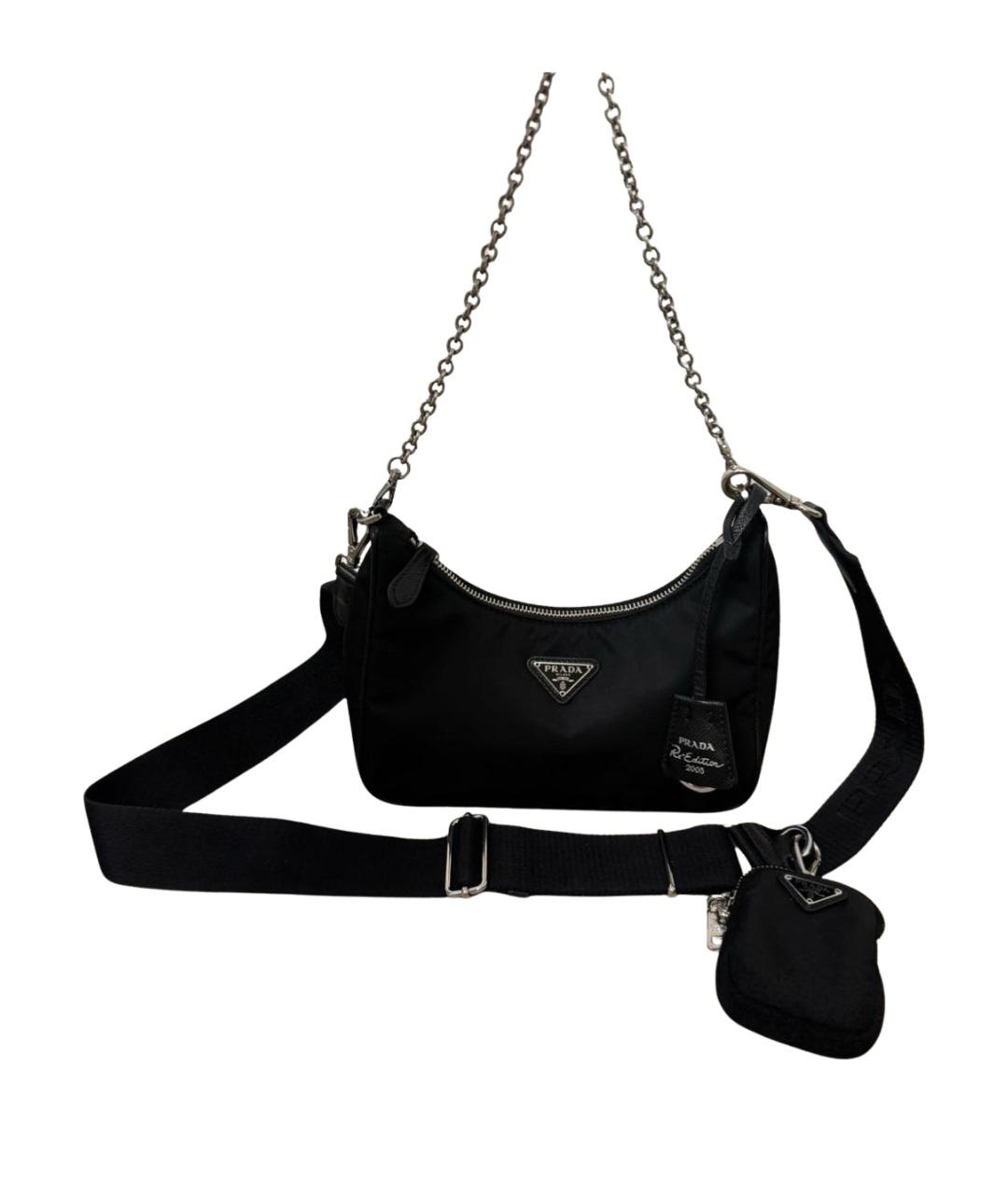 PRADA Черная тканевая сумка с короткими ручками, фото 1