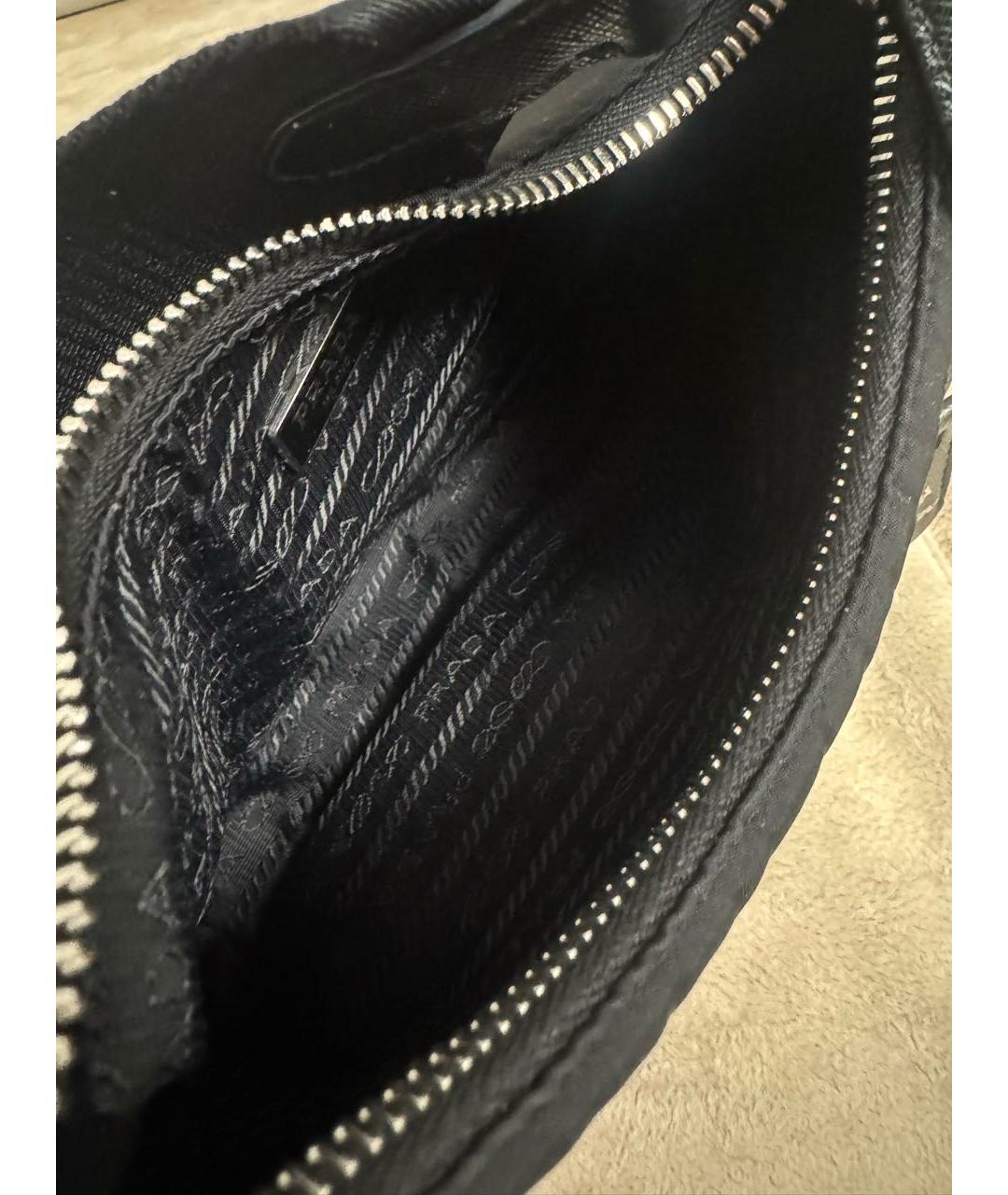 PRADA Черная тканевая сумка с короткими ручками, фото 4