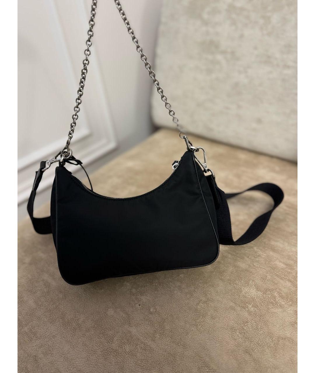 PRADA Черная тканевая сумка с короткими ручками, фото 3