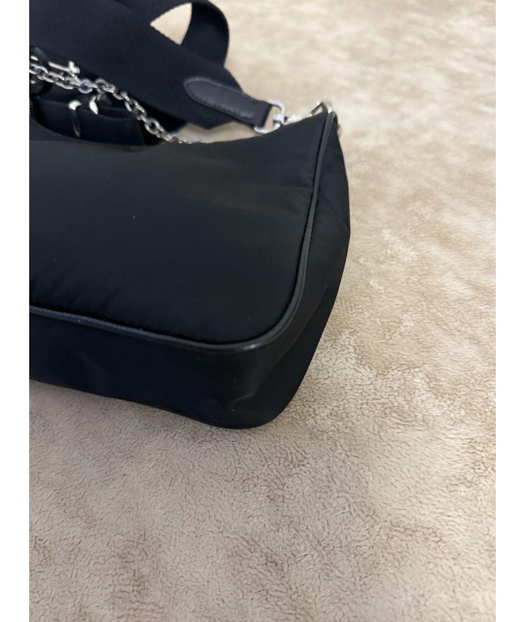 PRADA Черная тканевая сумка с короткими ручками, фото 7
