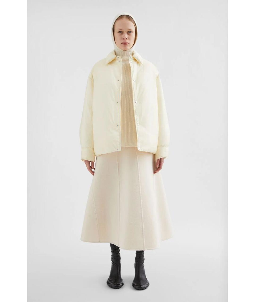 JIL SANDER Бежевая шерстяная юбка миди, фото 2