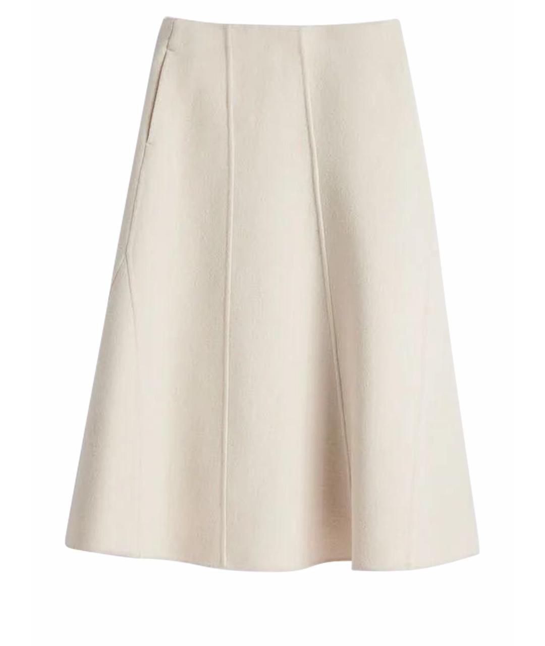 JIL SANDER Бежевая шерстяная юбка миди, фото 1