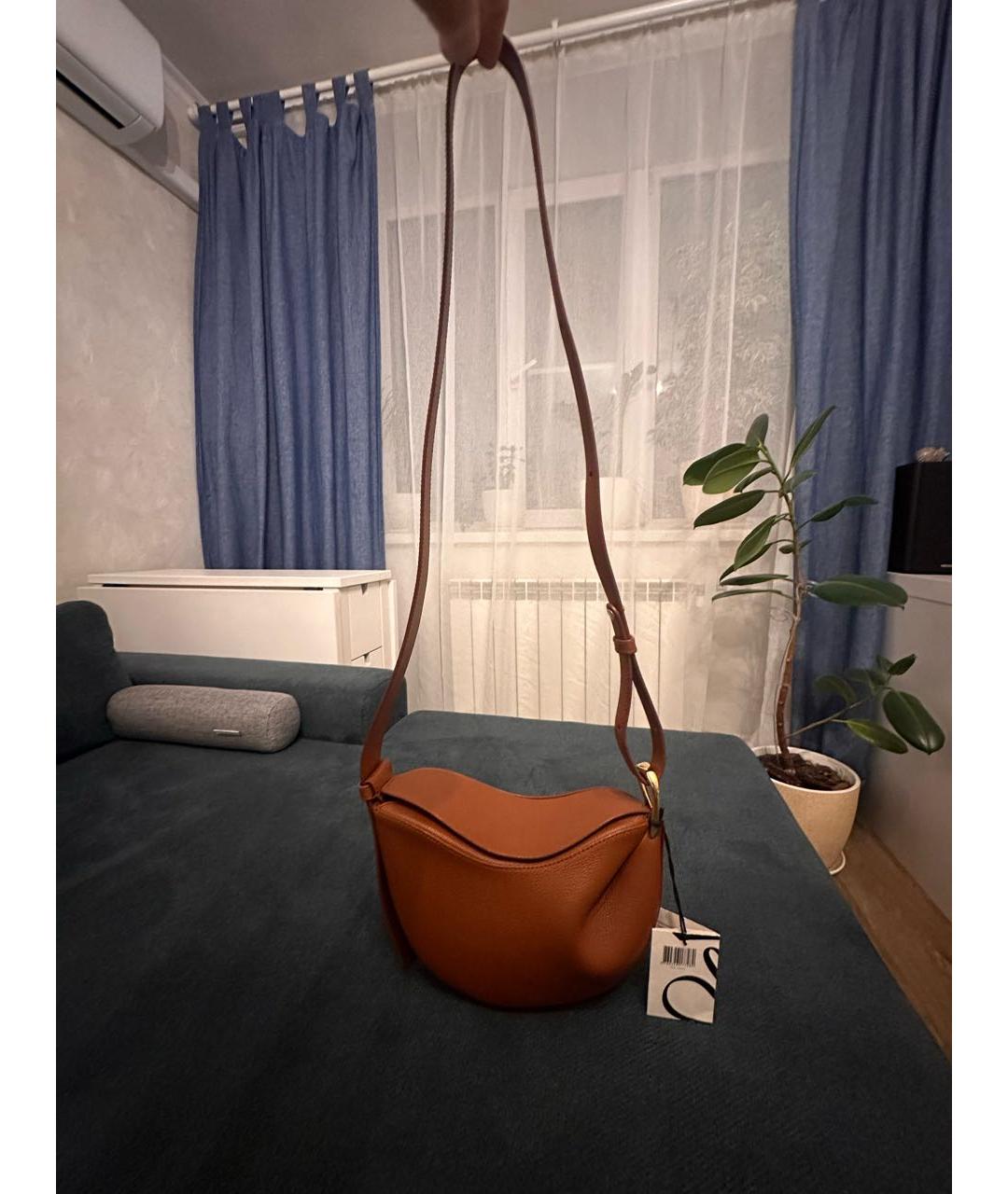 POLENE Коричневая кожаная сумка через плечо, фото 7