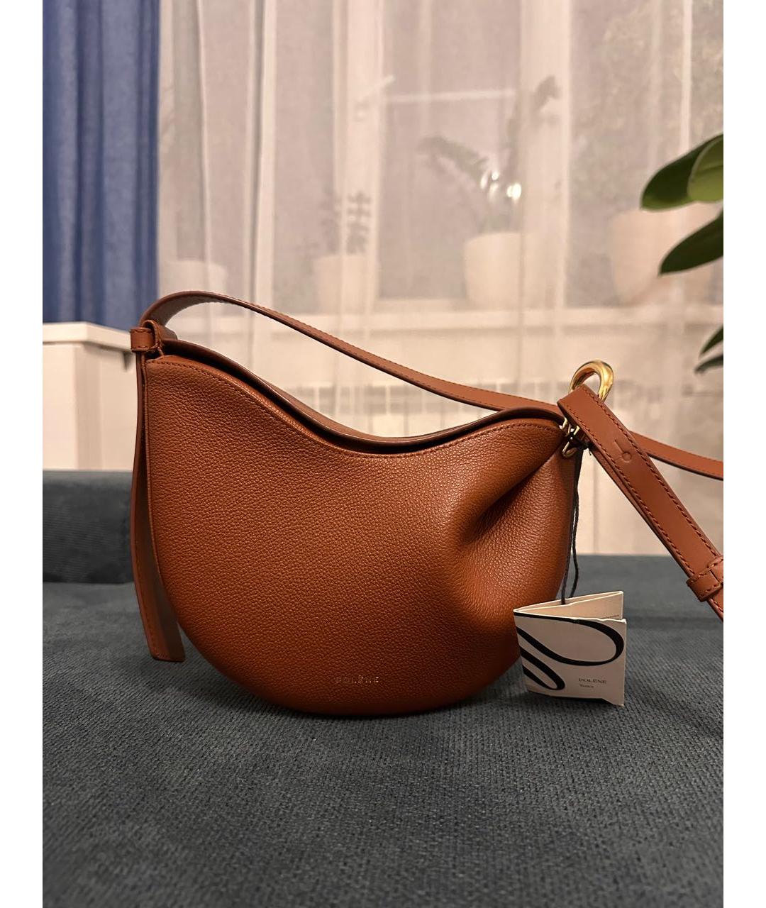 POLENE Коричневая кожаная сумка через плечо, фото 8
