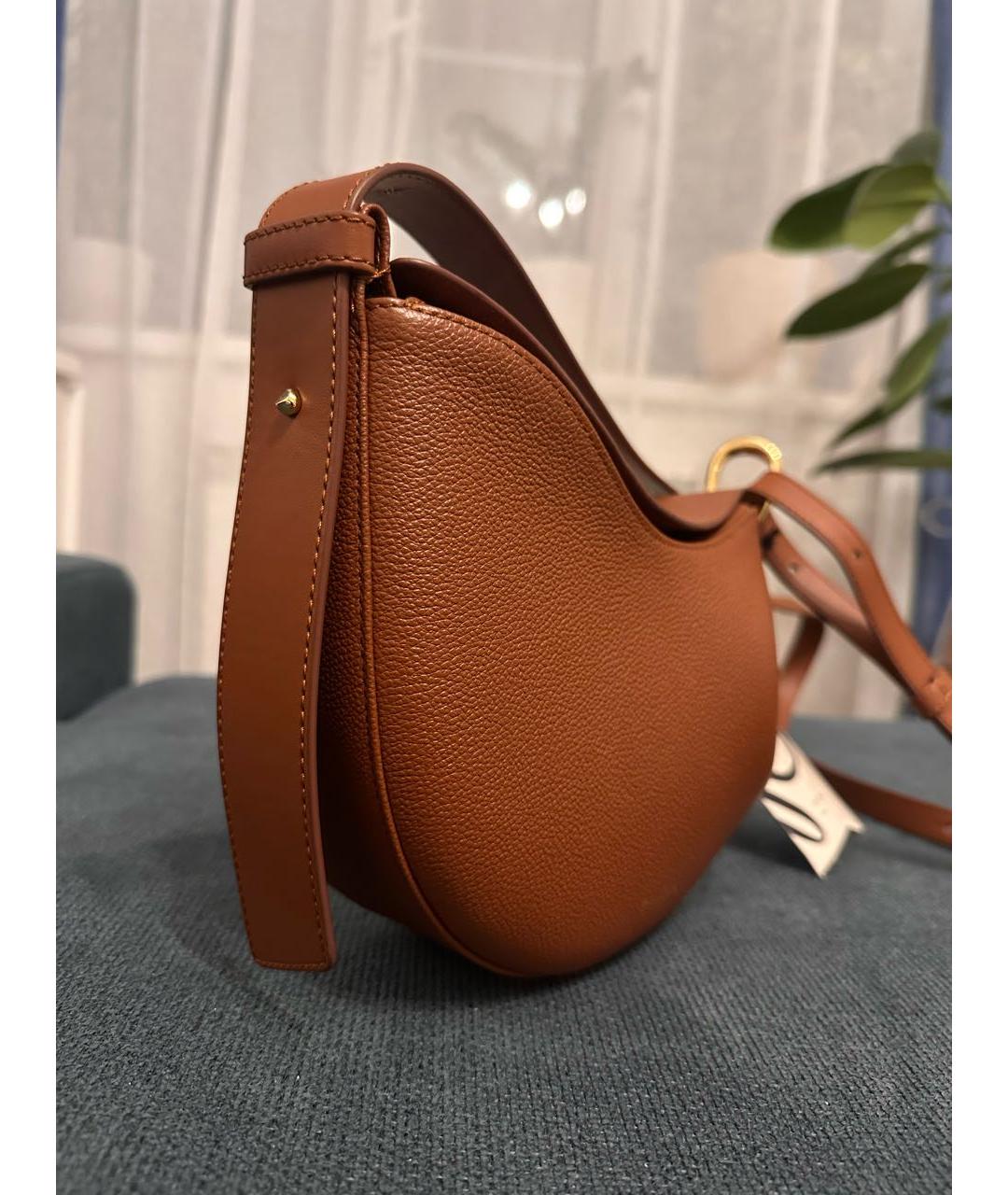 POLENE Коричневая кожаная сумка через плечо, фото 2