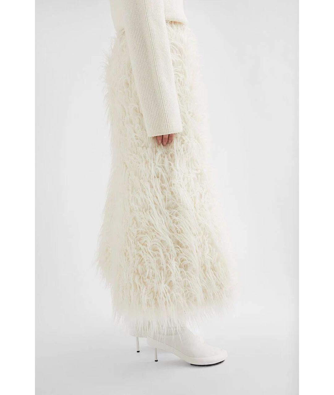 JIL SANDER Бежевая шерстяная юбка миди, фото 4