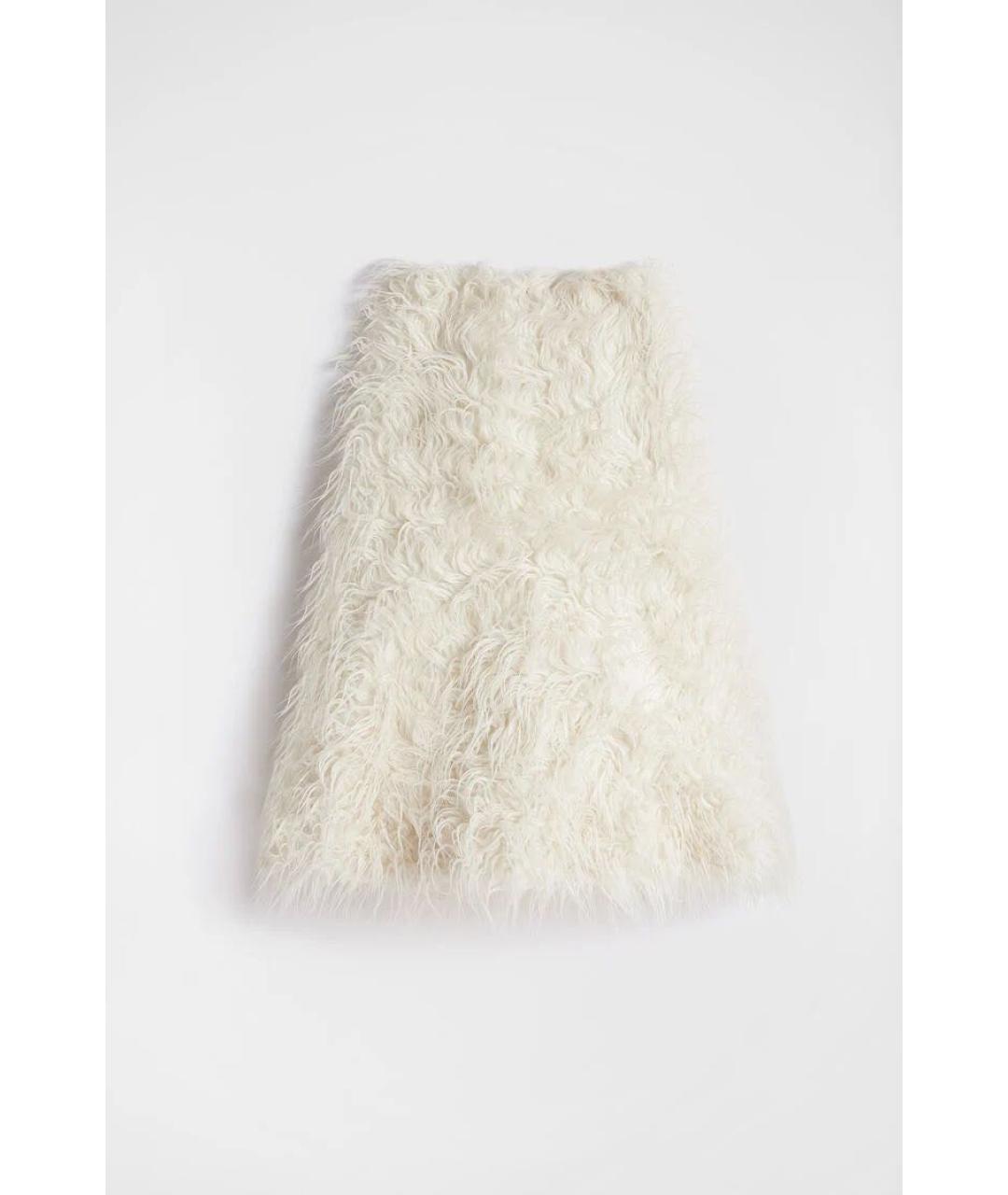 JIL SANDER Бежевая шерстяная юбка миди, фото 5