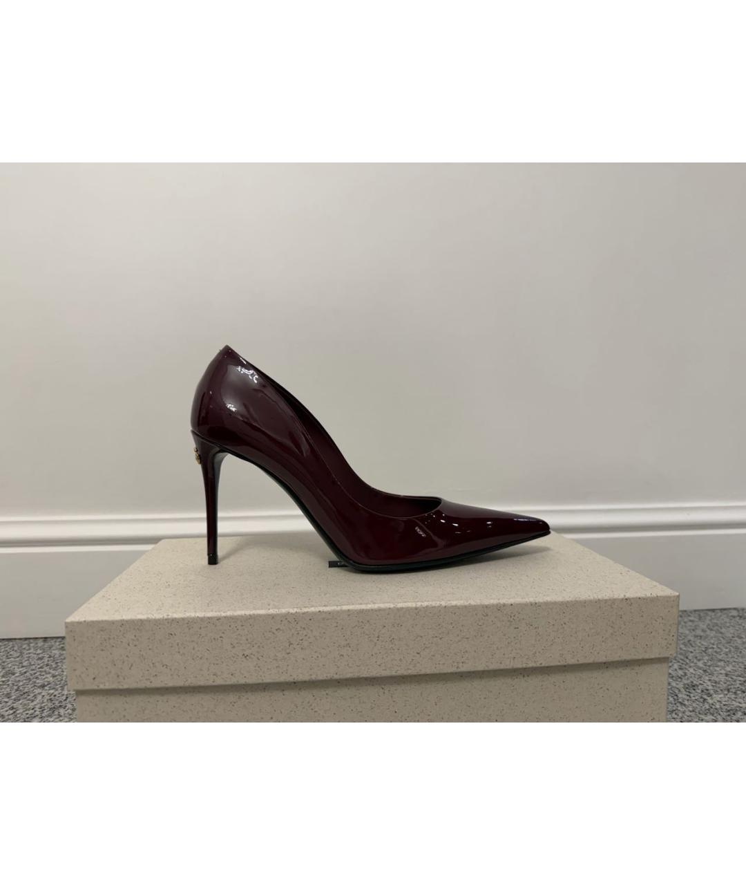 DOLCE&GABBANA Бордовые туфли из лакированной кожи, фото 7