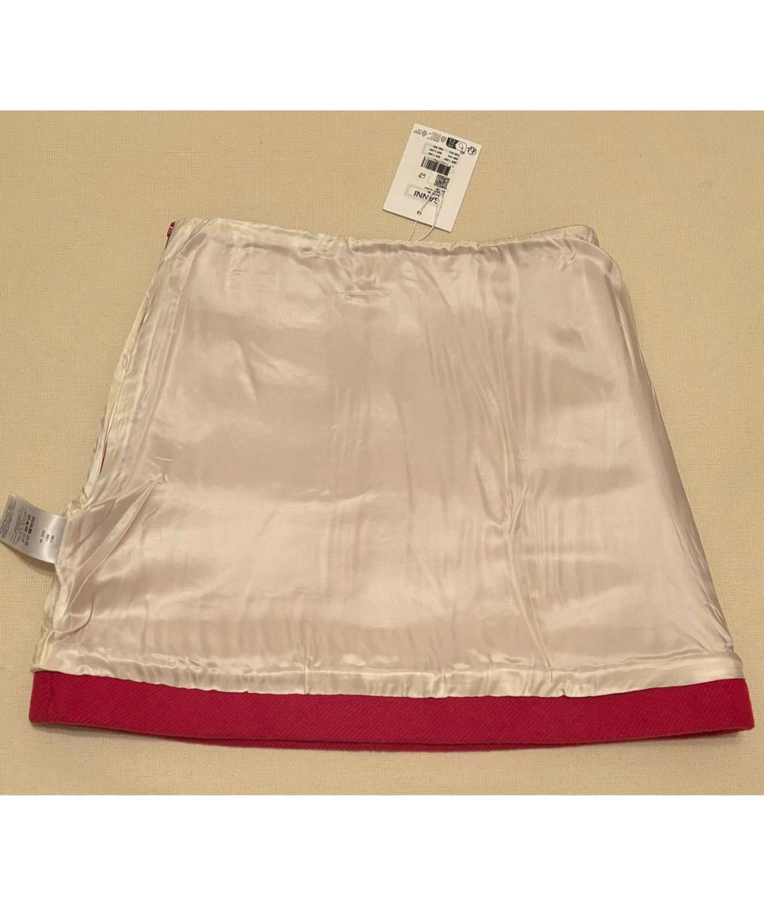 GANNI Фуксия шерстяная юбка мини, фото 7