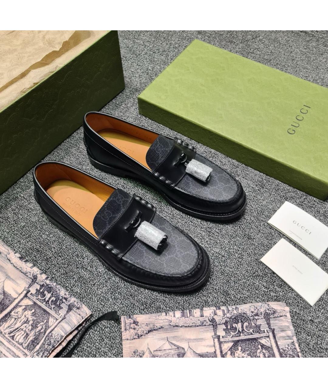 GUCCI Черные кожаные лоферы, фото 2