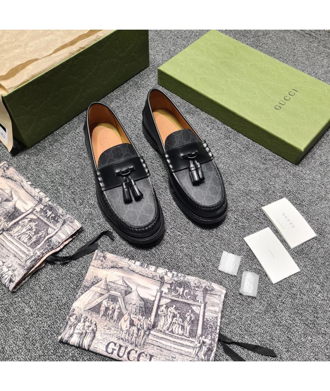 GUCCI Черные кожаные лоферы, фото 3