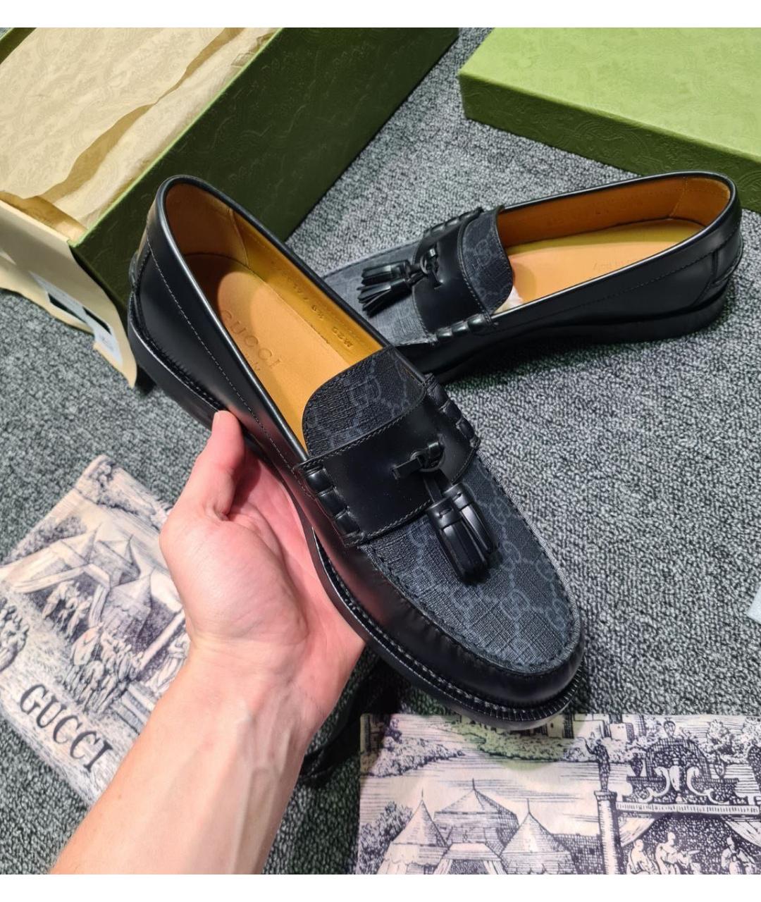 GUCCI Черные кожаные лоферы, фото 4