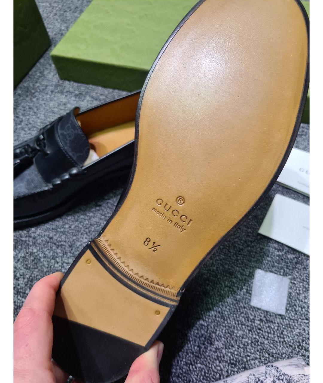 GUCCI Черные кожаные лоферы, фото 6