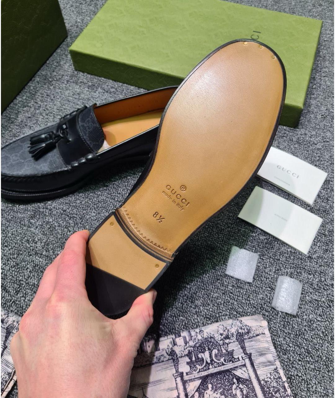 GUCCI Черные кожаные лоферы, фото 5