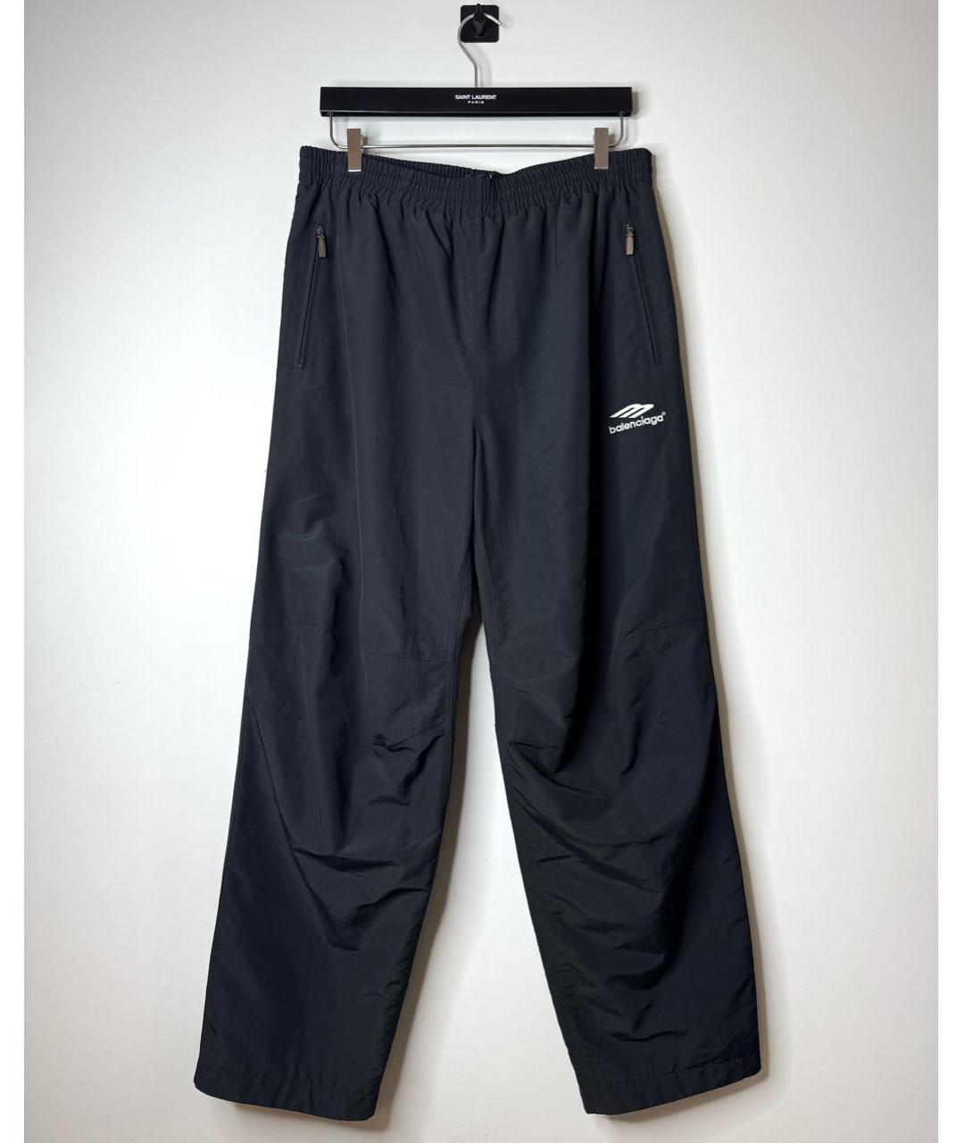 BALENCIAGA Черные хлопковые повседневные брюки, фото 2