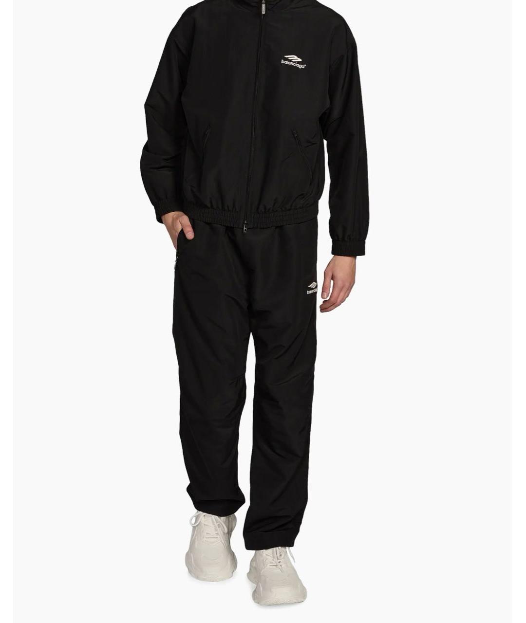 BALENCIAGA Черные хлопковые повседневные брюки, фото 4