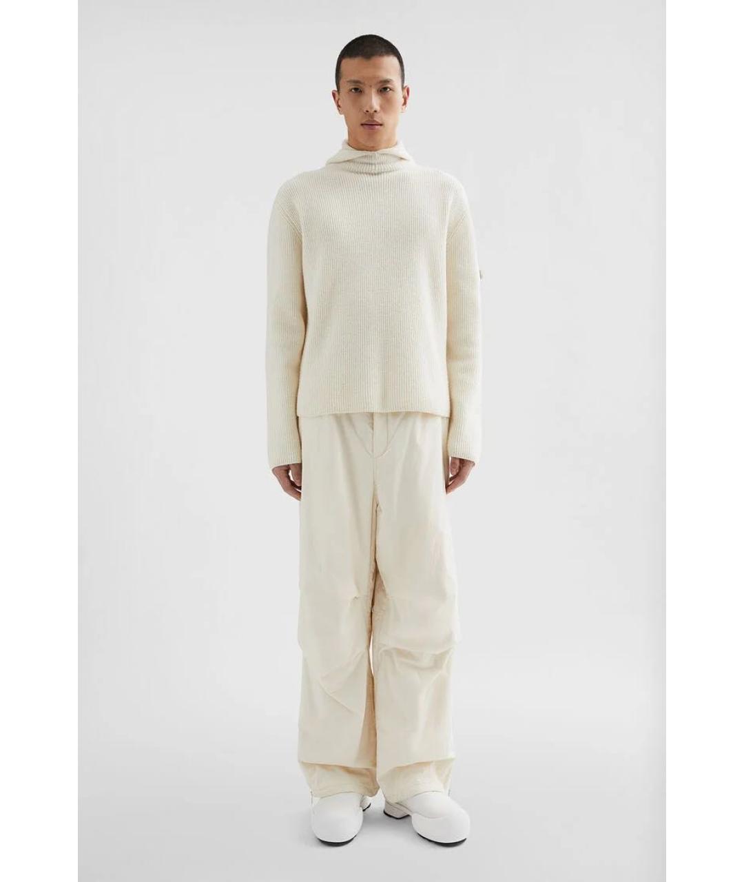 JIL SANDER Бежевый шерстяной джемпер / свитер, фото 3