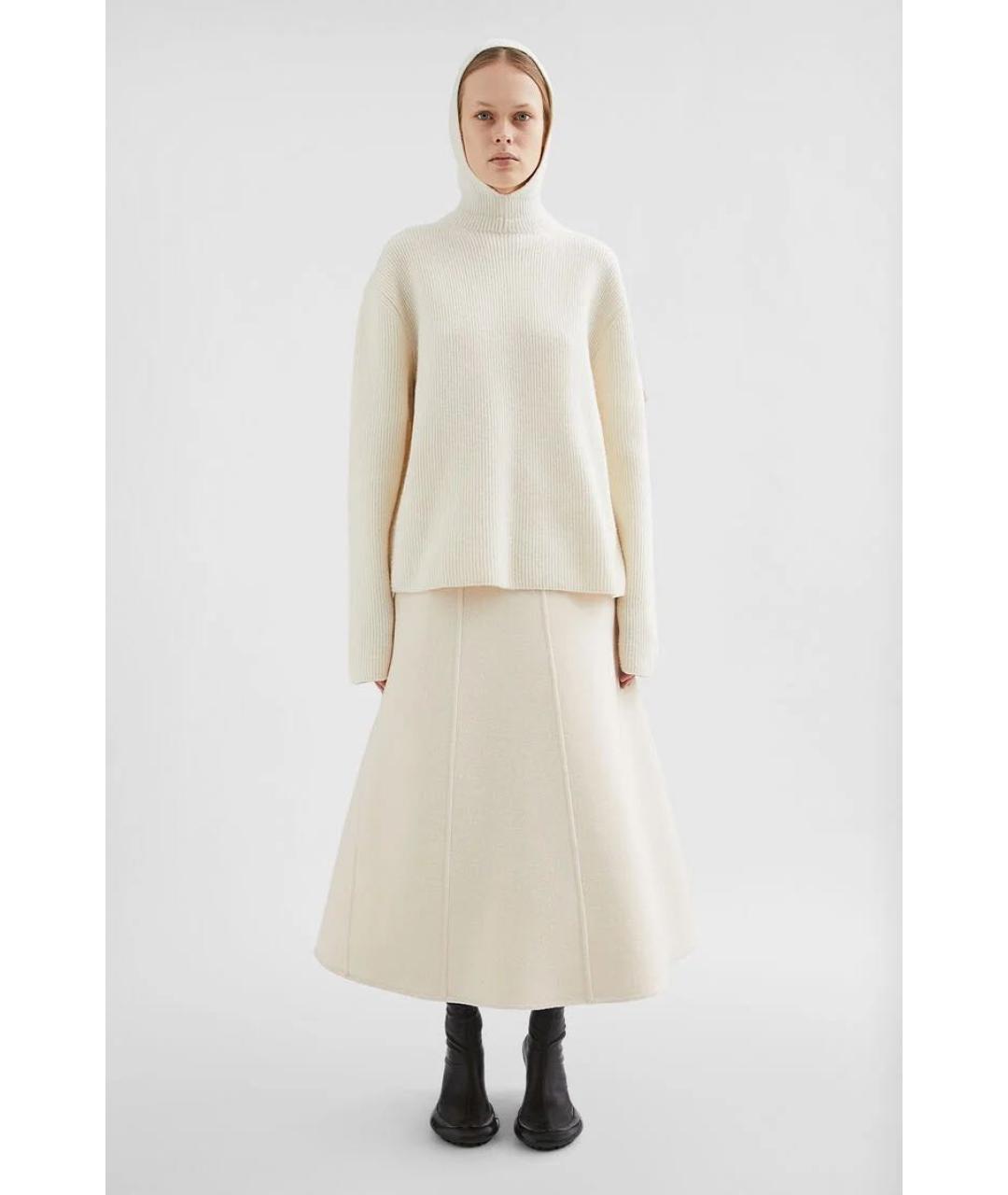 JIL SANDER Бежевый шерстяной джемпер / свитер, фото 5