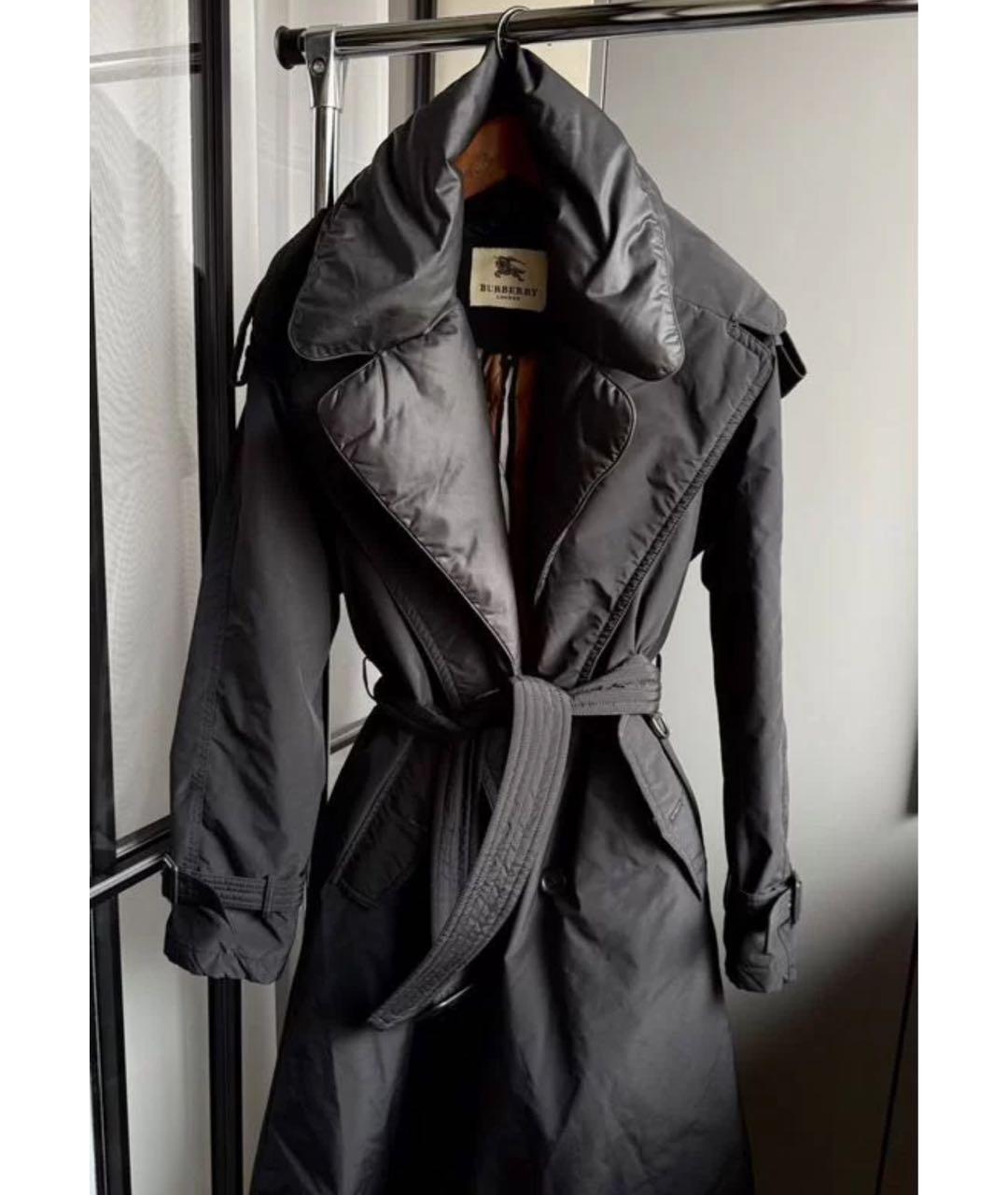 BURBERRY Черное пальто, фото 2