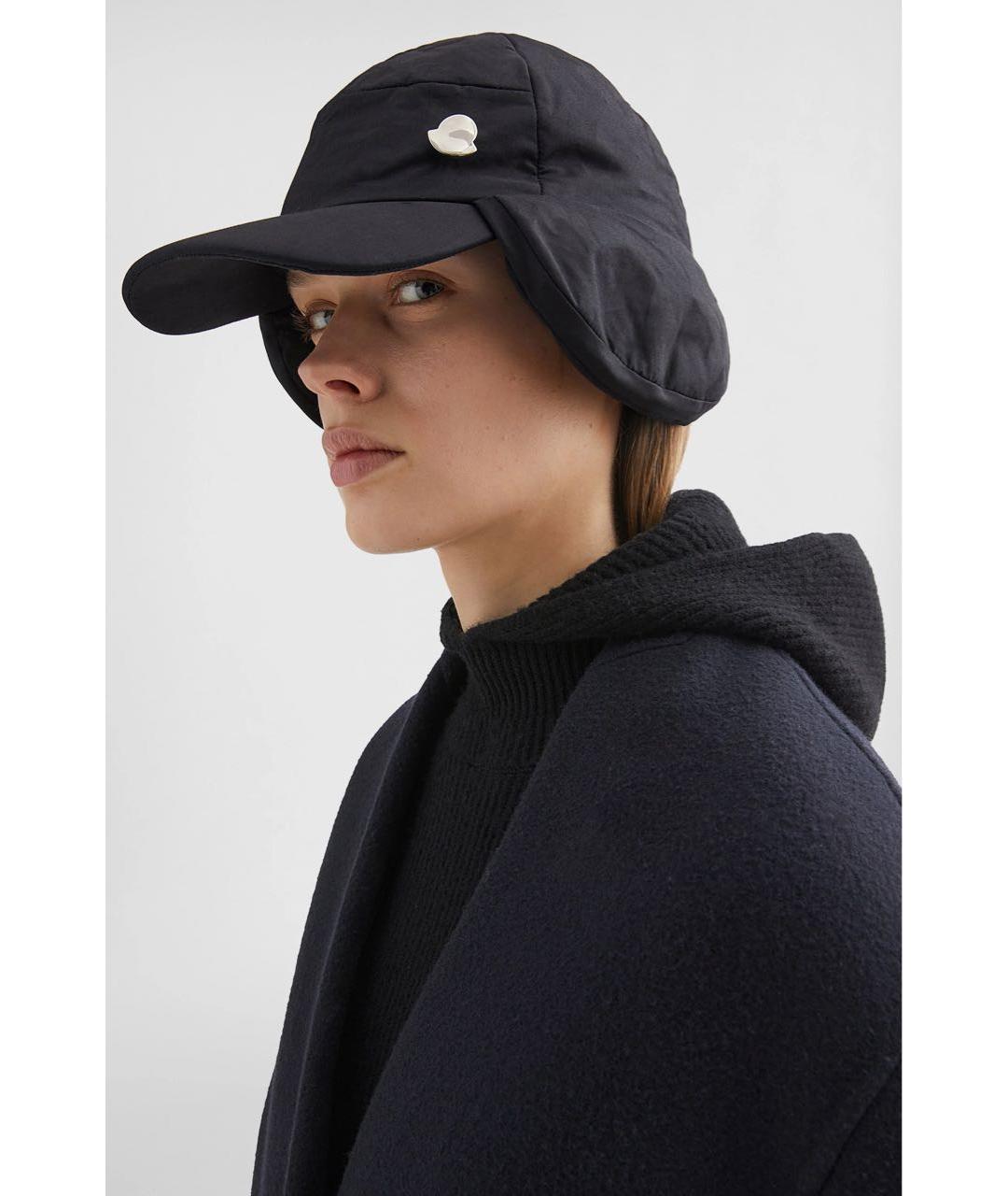 JIL SANDER Черная хлопковая кепка, фото 3