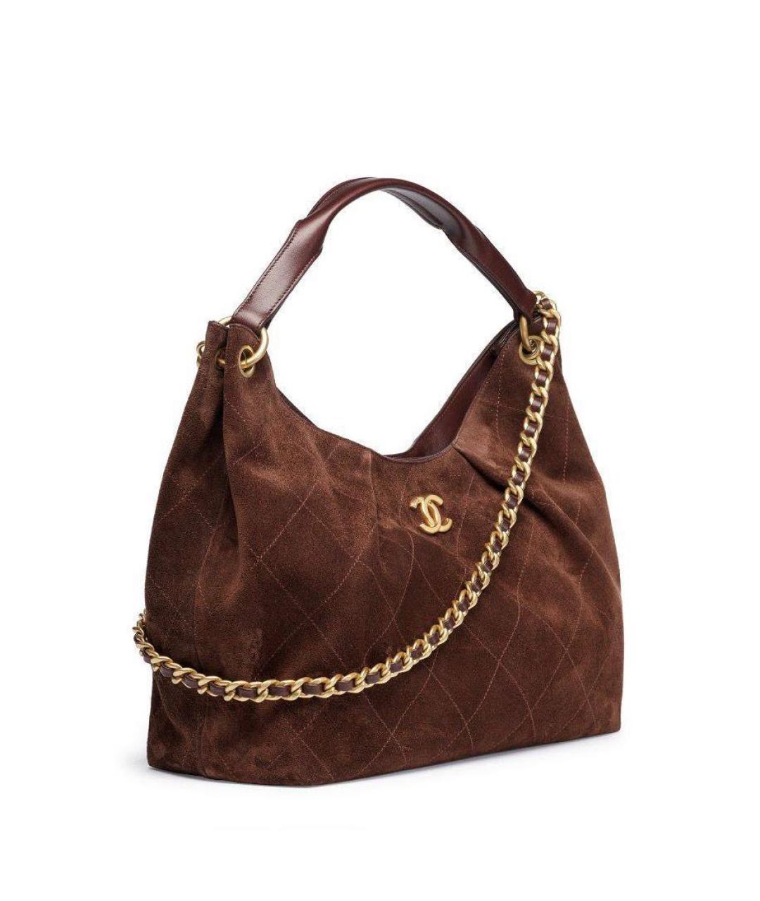 CHANEL Коричневая замшевая сумка через плечо, фото 7