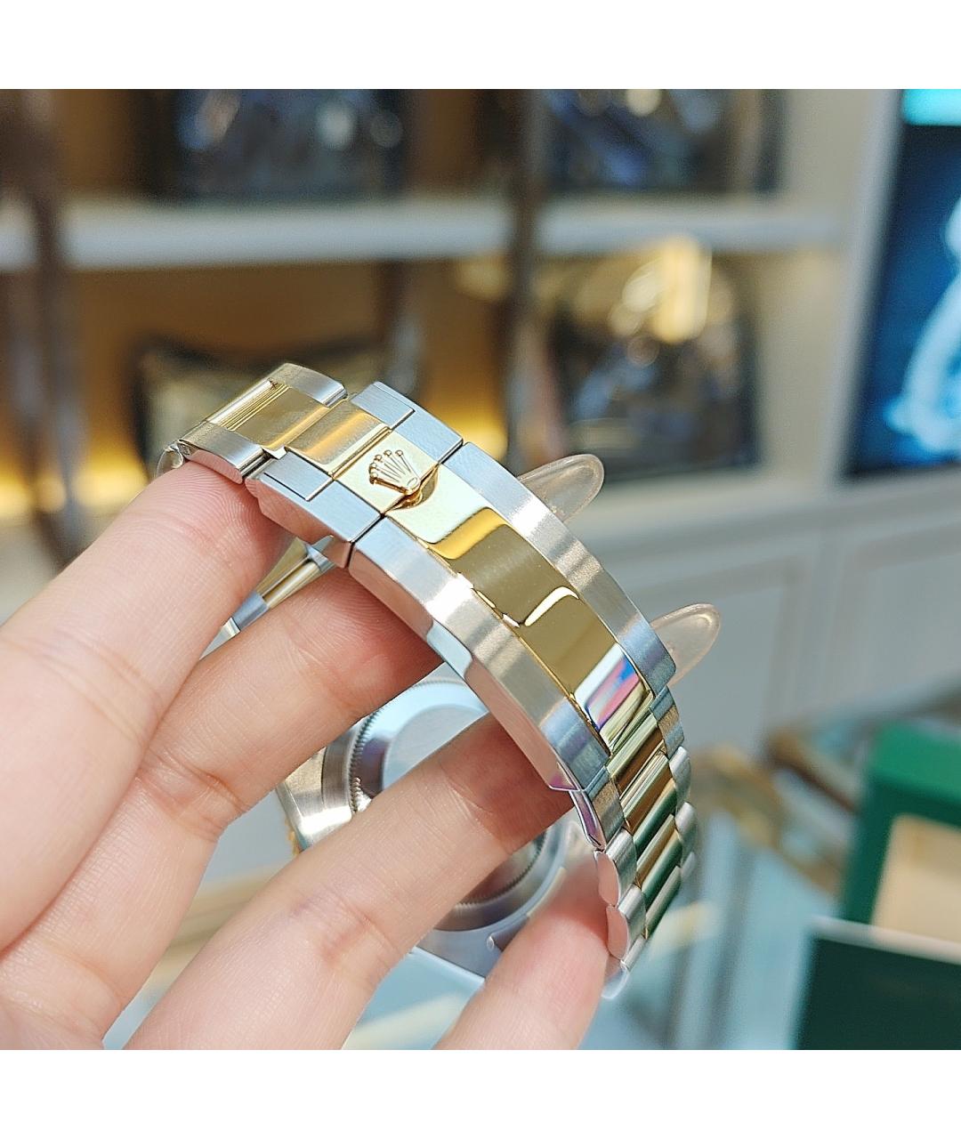 ROLEX Черные металлические часы, фото 5