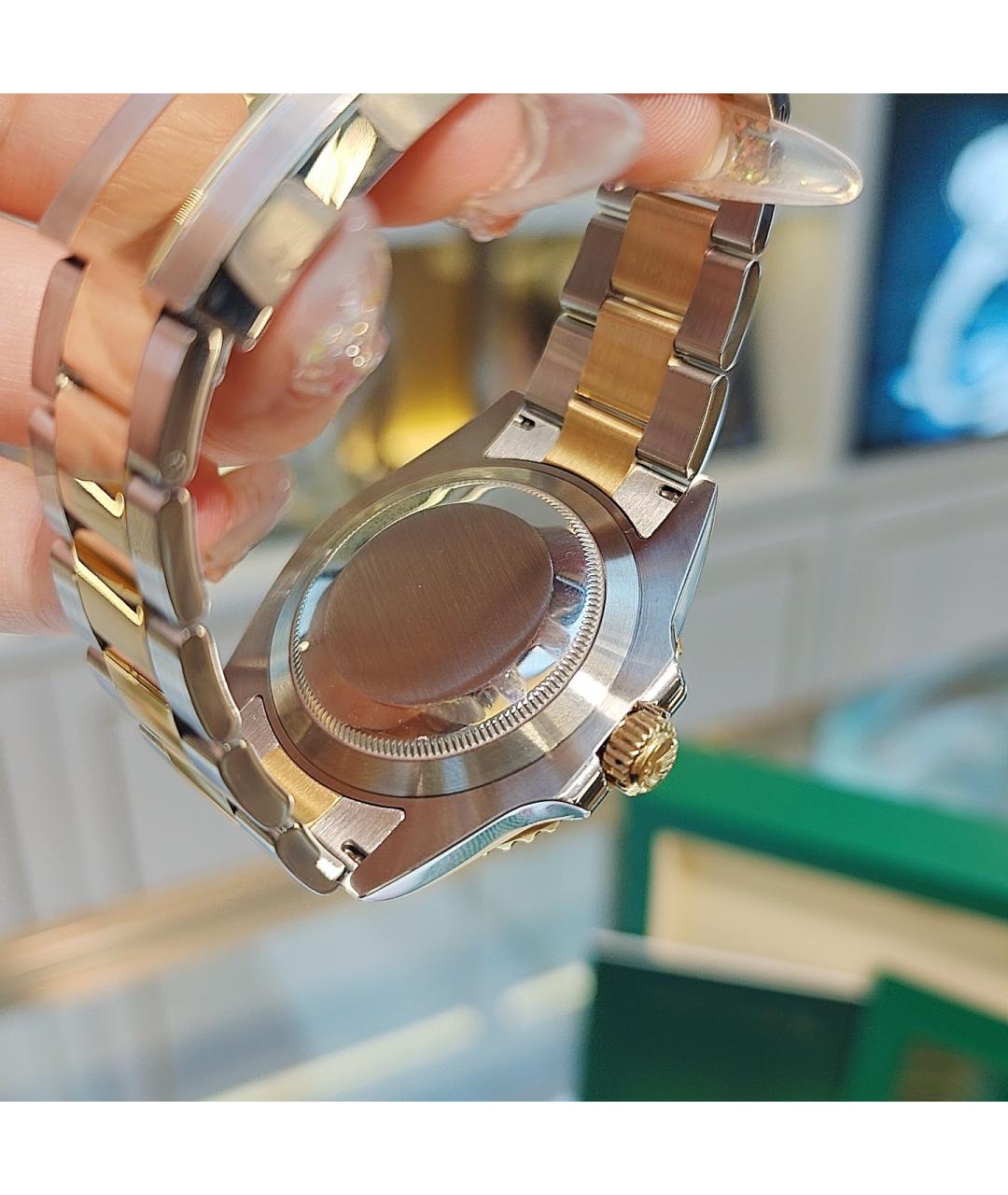 ROLEX Черные металлические часы, фото 6