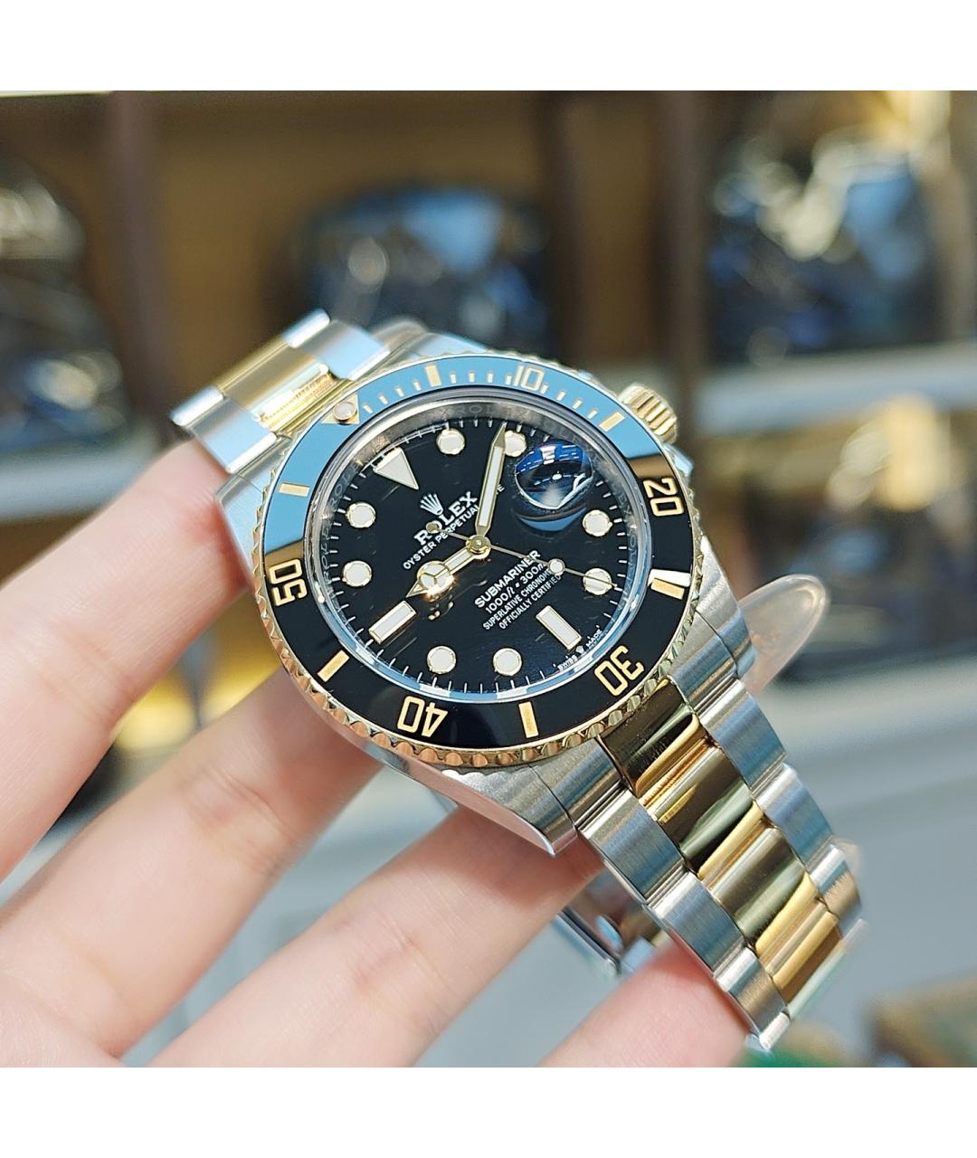 ROLEX Черные металлические часы, фото 4