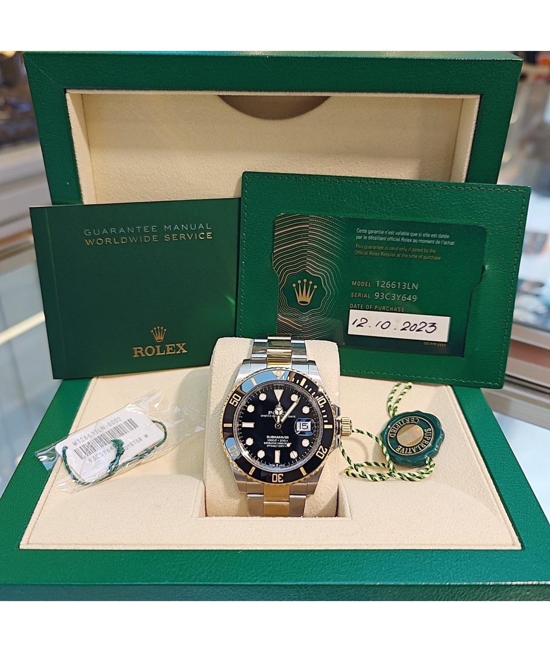 ROLEX Черные металлические часы, фото 2