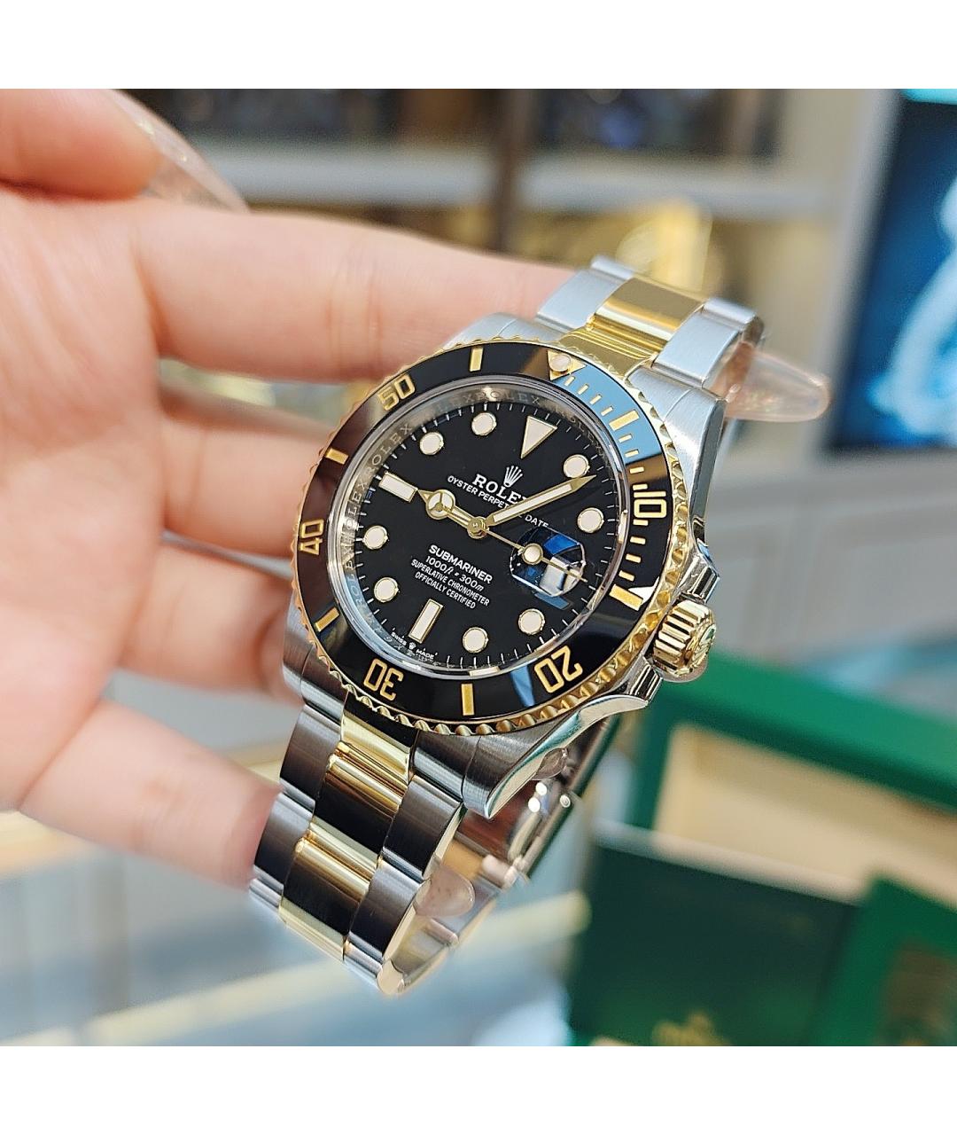 ROLEX Черные металлические часы, фото 3