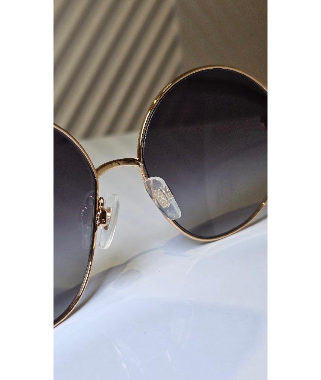 DOLCE&GABBANA Золотые металлические солнцезащитные очки, фото 5