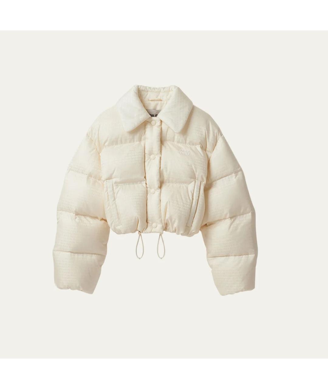 MIU MIU Белый полиэстеровый пуховик, фото 7