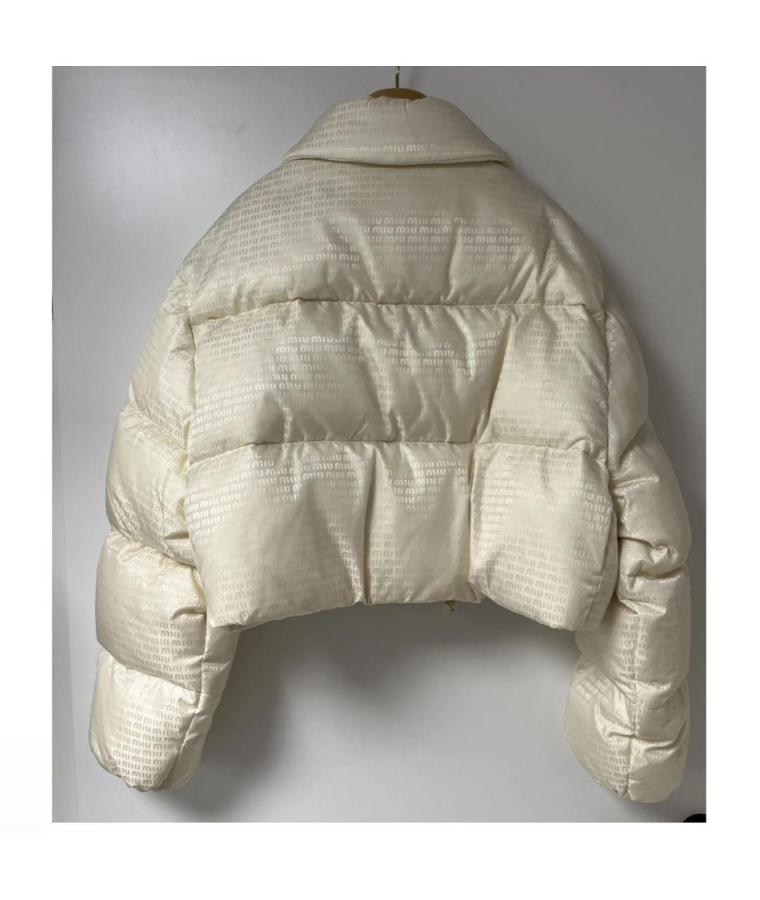 MIU MIU Белый полиэстеровый пуховик, фото 2