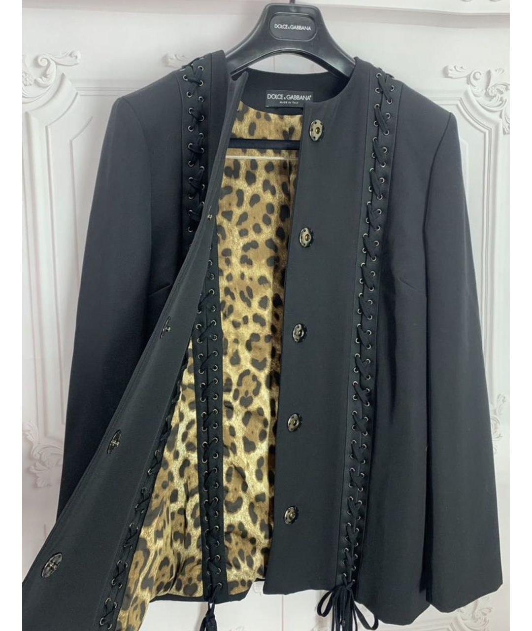 DOLCE&GABBANA Черный шерстяной жакет/пиджак, фото 4