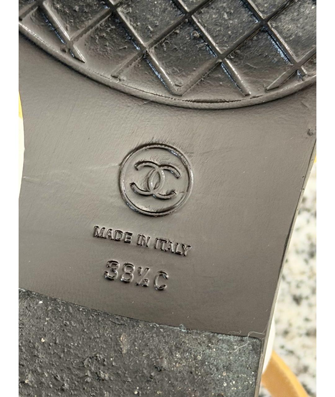 CHANEL Бежевые кожаные туфли, фото 6