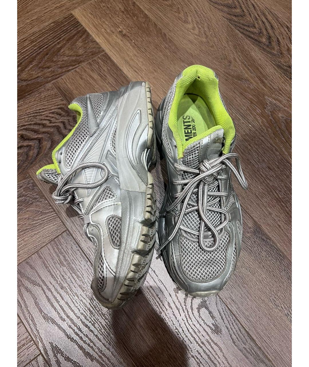 VETEMENTS Антрацитовые кожаные кроссовки, фото 4